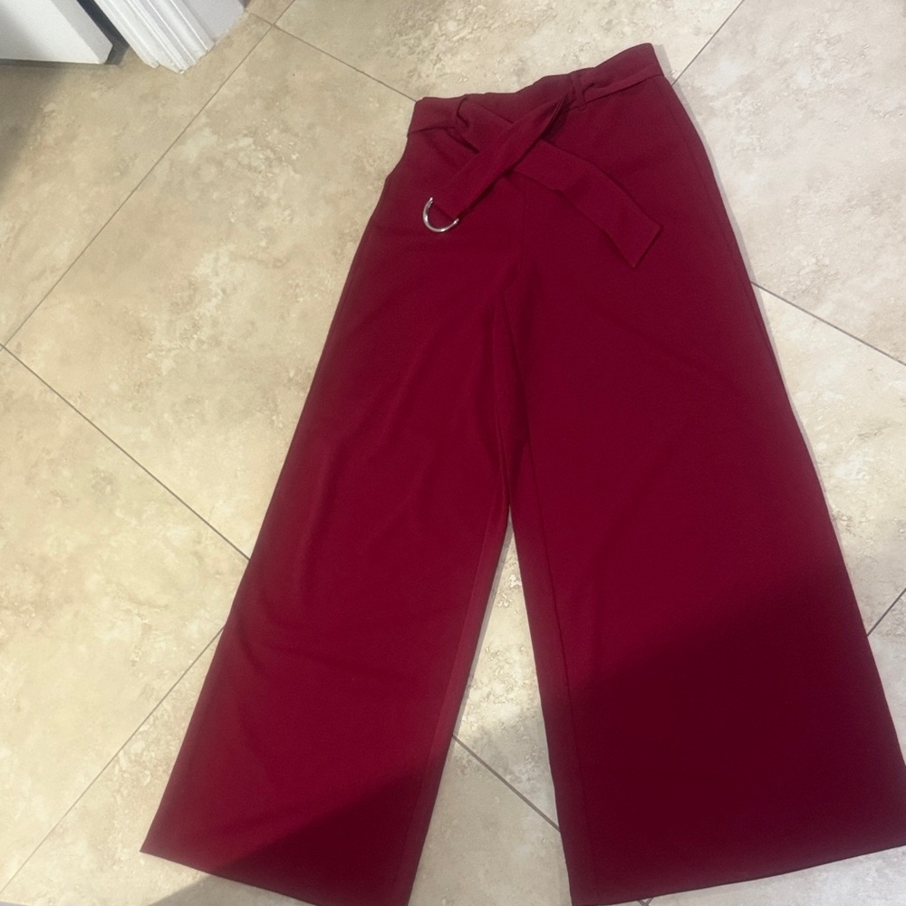 Forever 21 Deep Red Wide-Leg Pants